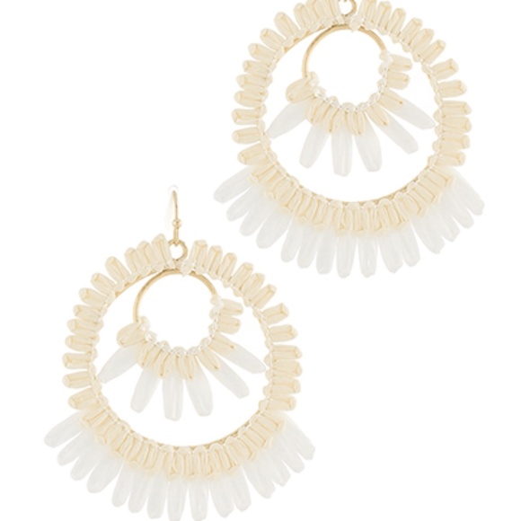 Wrapped Raffia Double Circle Earrings - Picture 2 of 2